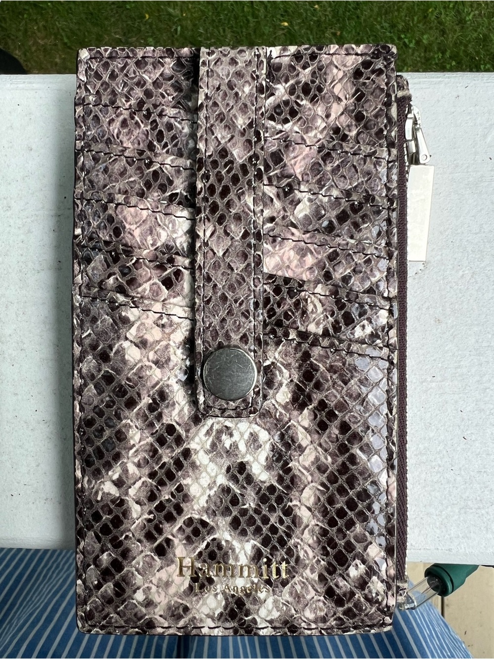 Hammitt 210 West Snake-Print Leather Wallet card holder